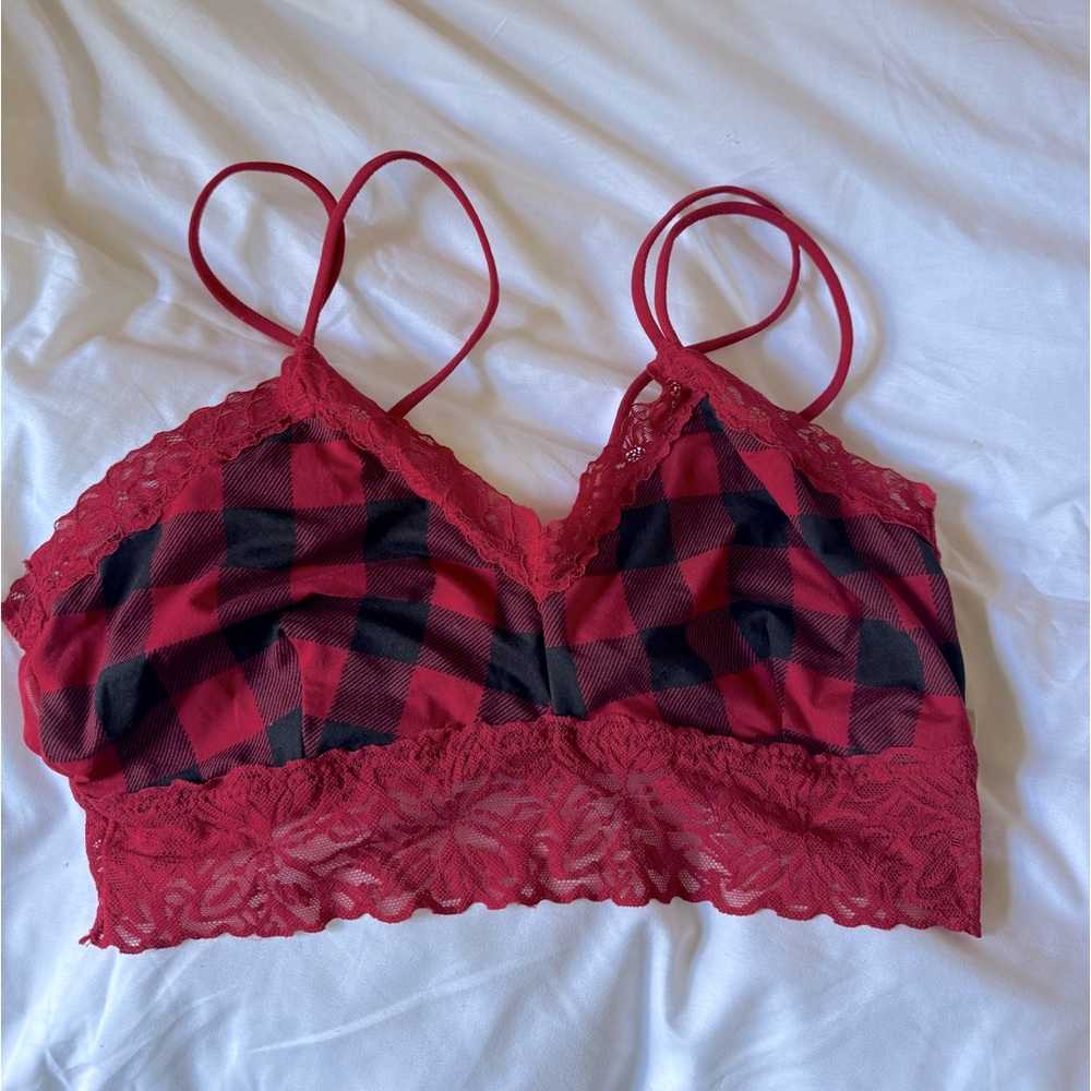 Red and Black Lace Bralette